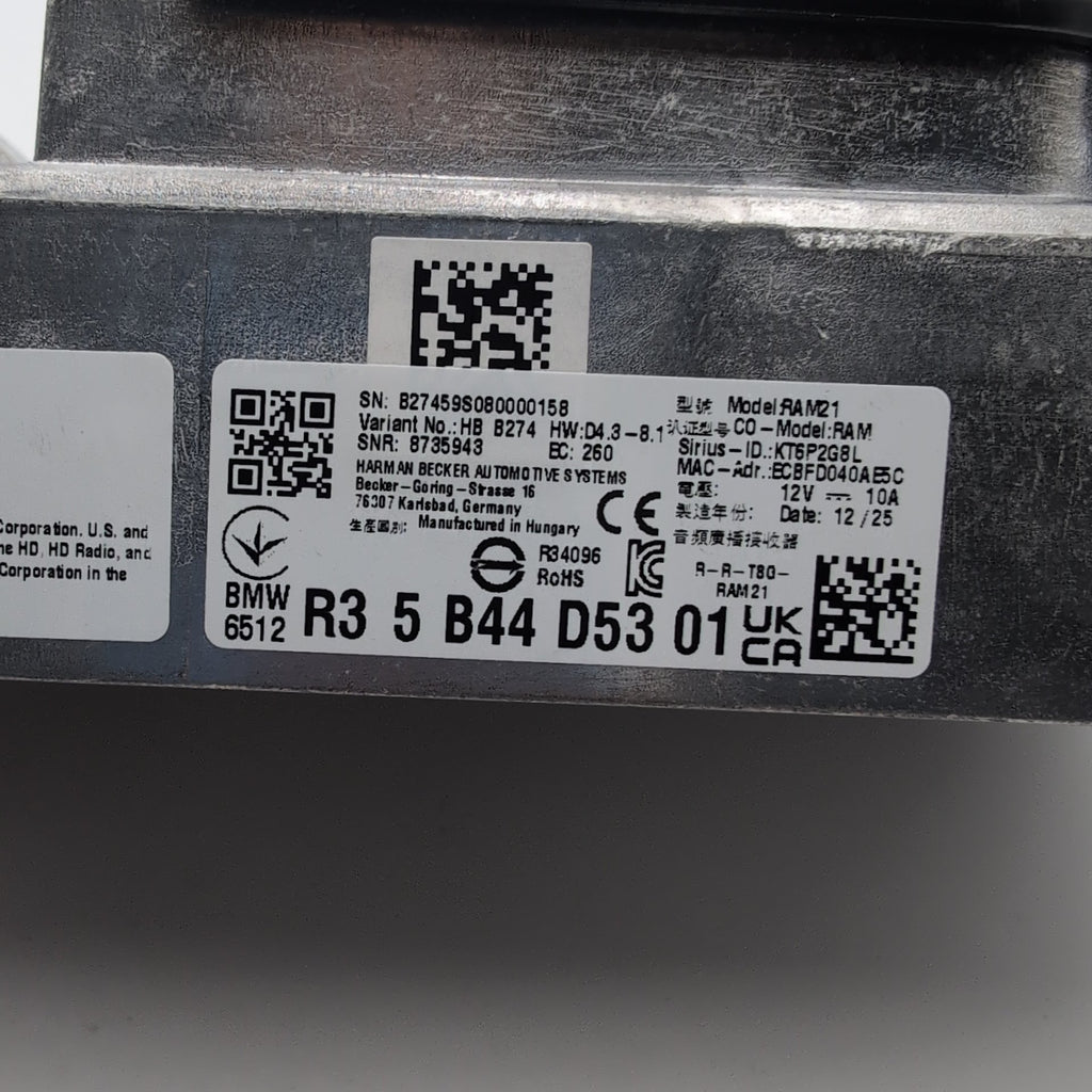 2024 - 2026 BMW G20 G60 G42 F74 X1 X2 Radio Receiver Control Module 5B44D53