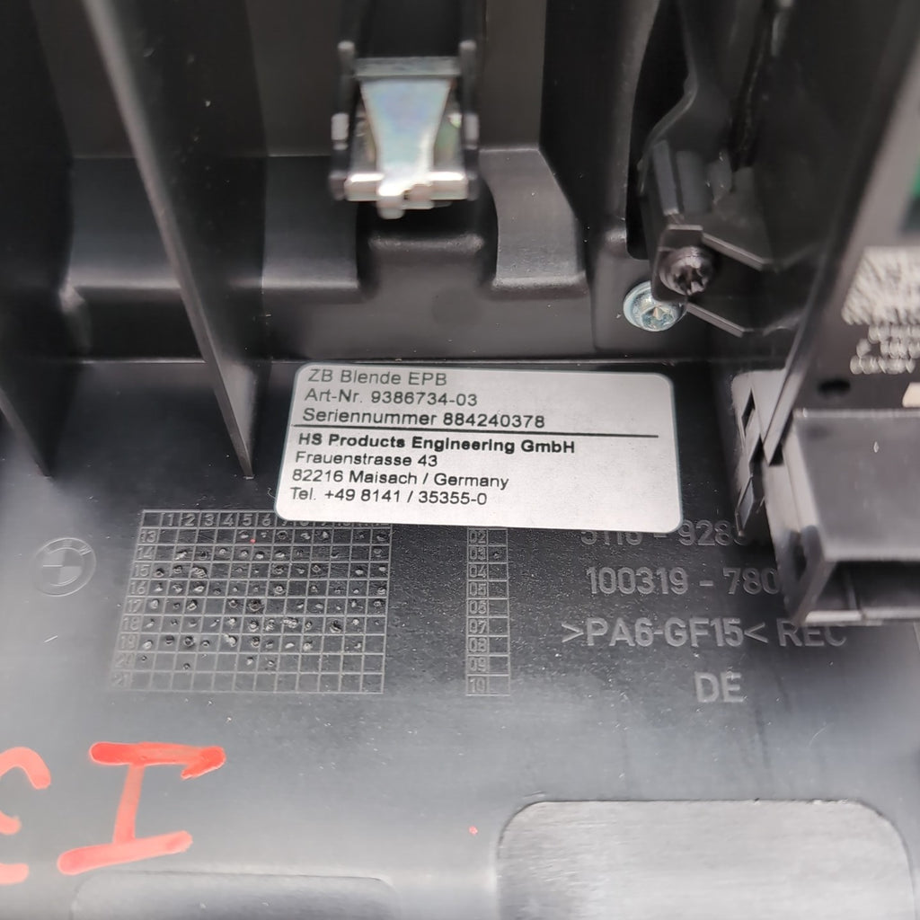 2014- 2021 BMW i3 I01 Center Console Parking Brake Switch USB Port Assembly