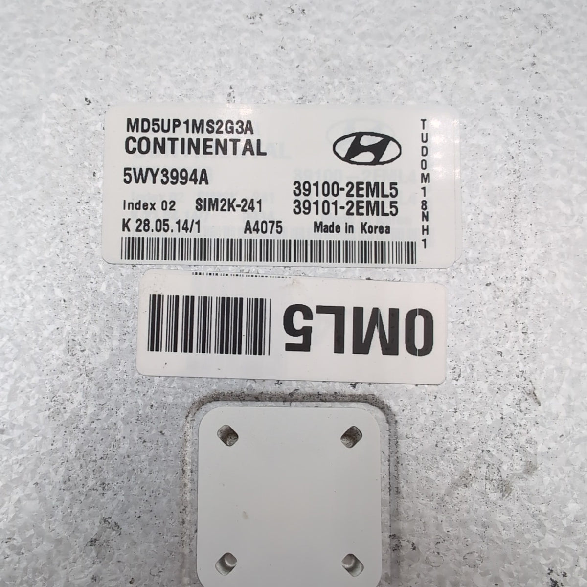 2014 2015 2016 Hyundai Elantra 1.8L Engine Computer Control Module 39100-2EML5