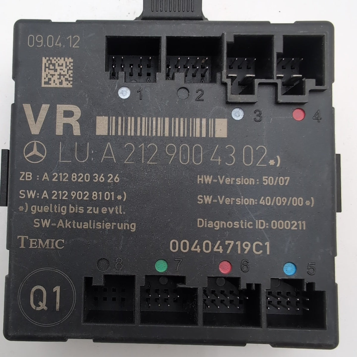 2008- 2015 Mercedes E350 C350 W212 Front Right Door Control Module A2129004302