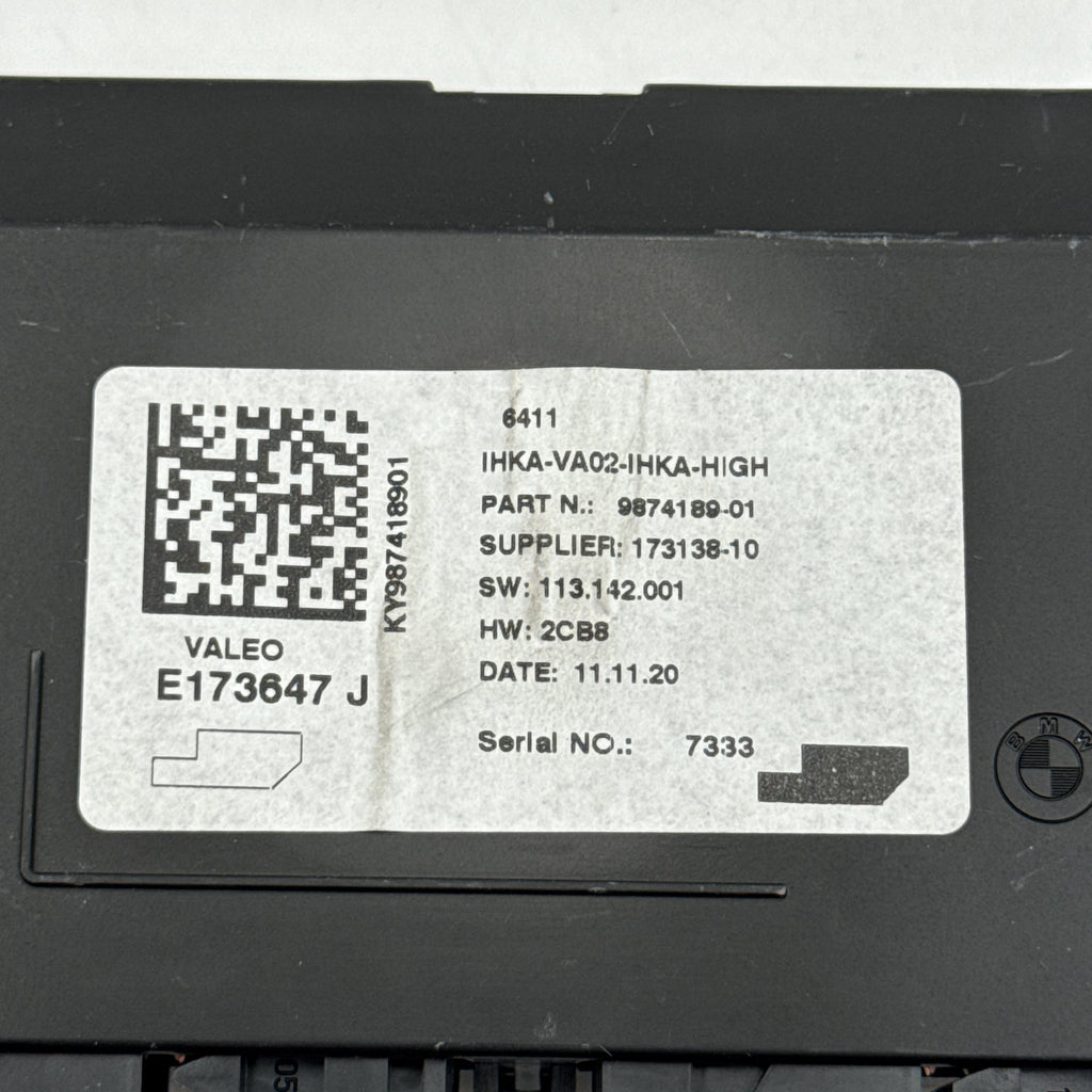 2017 - 2021 BMW X1 X2 i3 i3s HVAC AC Climate Control Module Amplifier 9874189