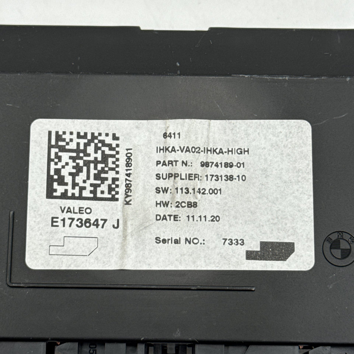 2017 - 2021 BMW X1 X2 i3 i3s HVAC AC Climate Control Module Amplifier 9874189