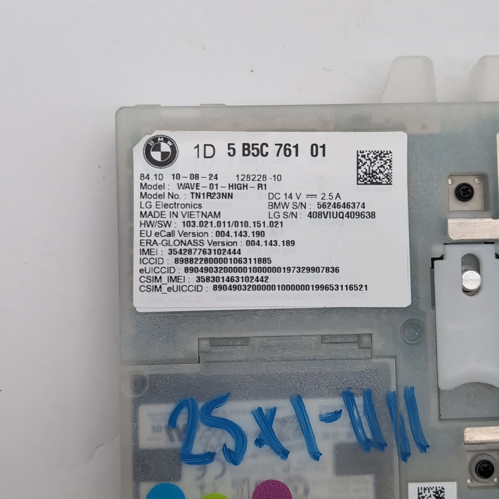 2025 BMW 330i G20 X1 U11 X3 G45 Antenna Telematics Control Module 5B5C761