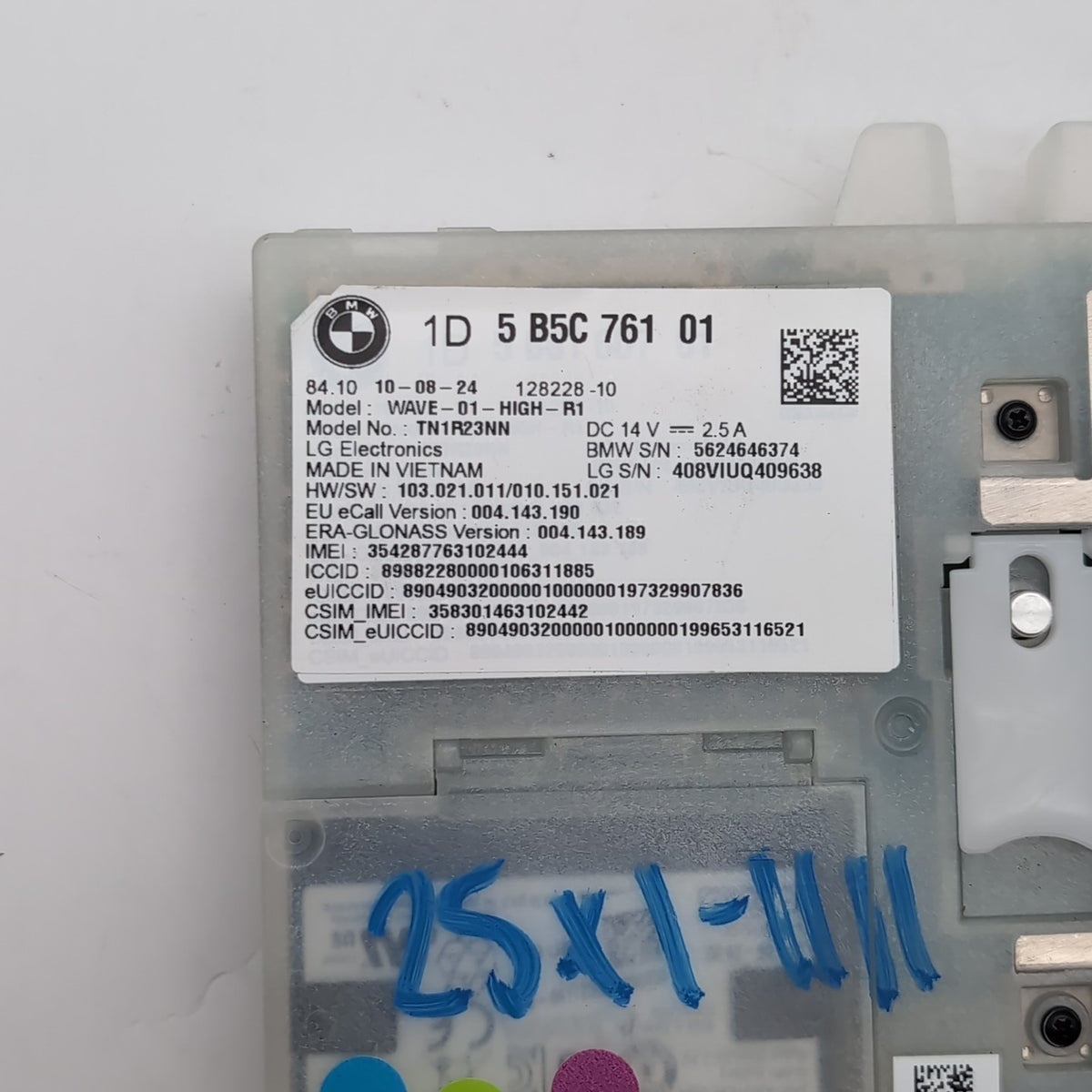 2025 BMW 330i G20 X1 U11 X3 G45 Antenna Telematics Control Module 5B5C761