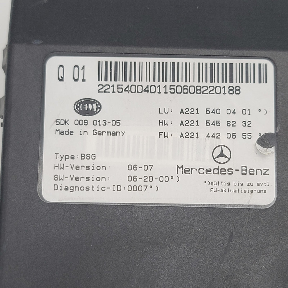 2007-2013 Mercedes W221 S550 CL550 Electric Power Supply Control Fuse Box Module
