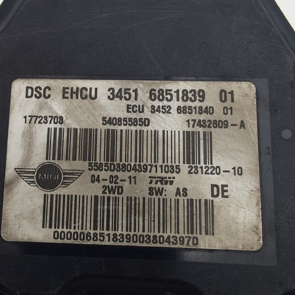 2011 2012 Mini Cooper ABS Anti Lock Brake Pump 6851839