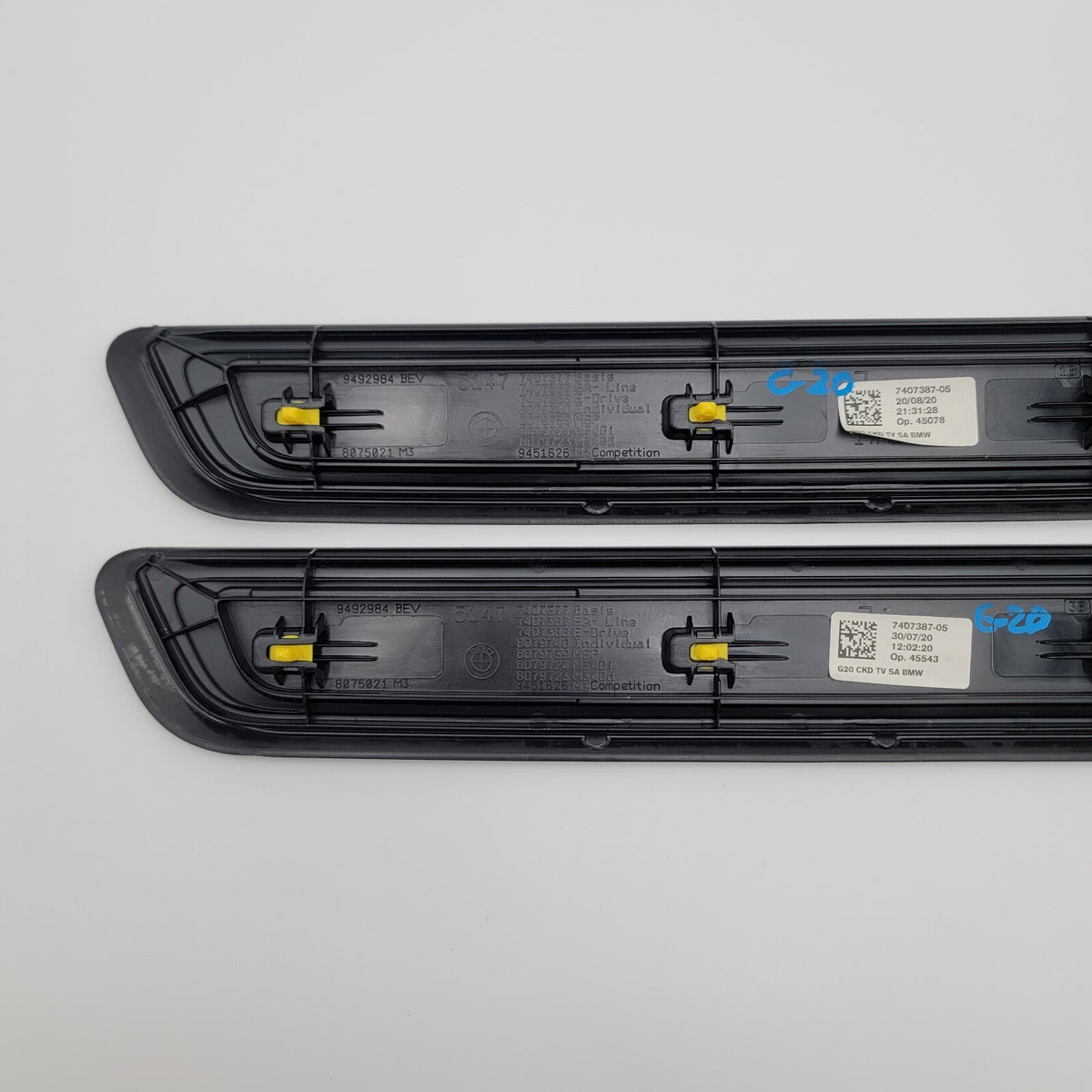 2019 - 2025 BMW G20 G21 G26 Front Left Right Door Trim Molding Sill Set 7407387
