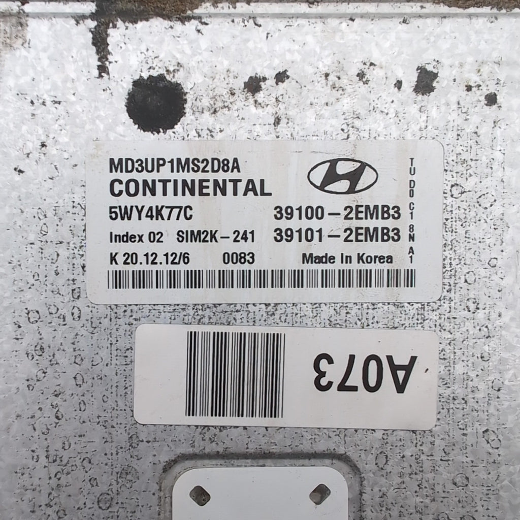 2011 2012 2013 Hyundai Elantra 1.8L Engine Computer Control Module 39100-2EMB3