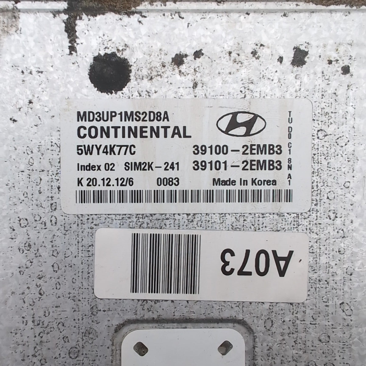 2011 2012 2013 Hyundai Elantra 1.8L Engine Computer Control Module 39100-2EMB3