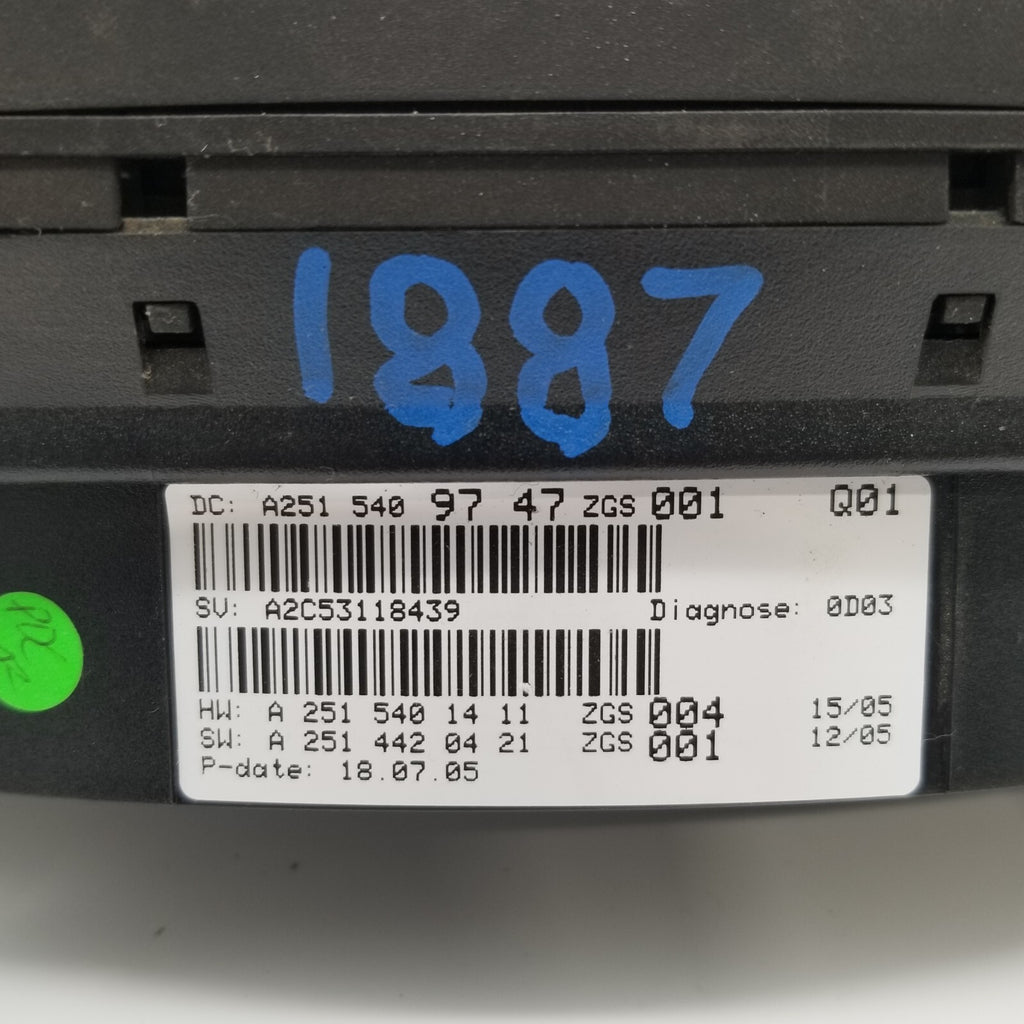 2006 2007 Mercedes W251 R500 R350 Instrument Cluster Speedometer A2515409747