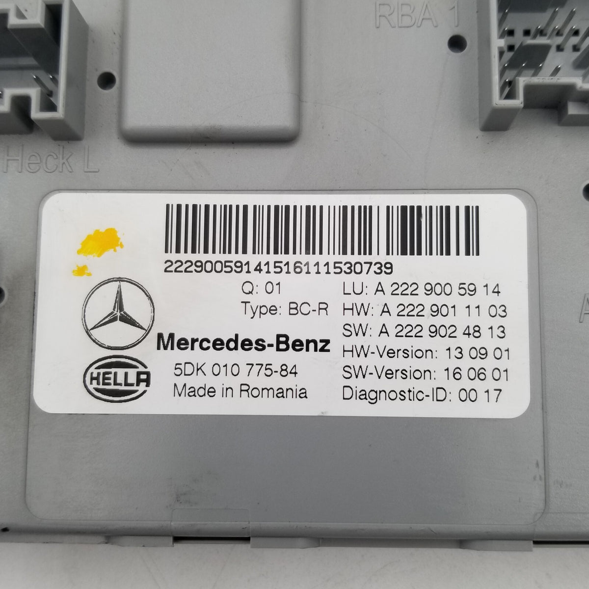 2015 - 2018 Mercedes W205 C300 C400 C350e Rear Trunk SAM Control Module Unit OEM
