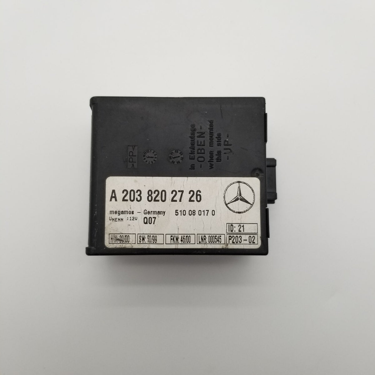 98-03 Mercedes W208 CLK430 CLK320 CLK55 AMG Alarm Control Module 2038202726 OEM
