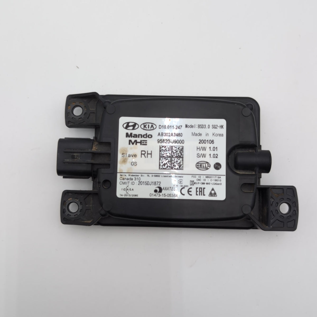 2019 2020 2021 Hyundai Kona SLAVE RH Right Blind Spot Radar Sensor 95820-J9000