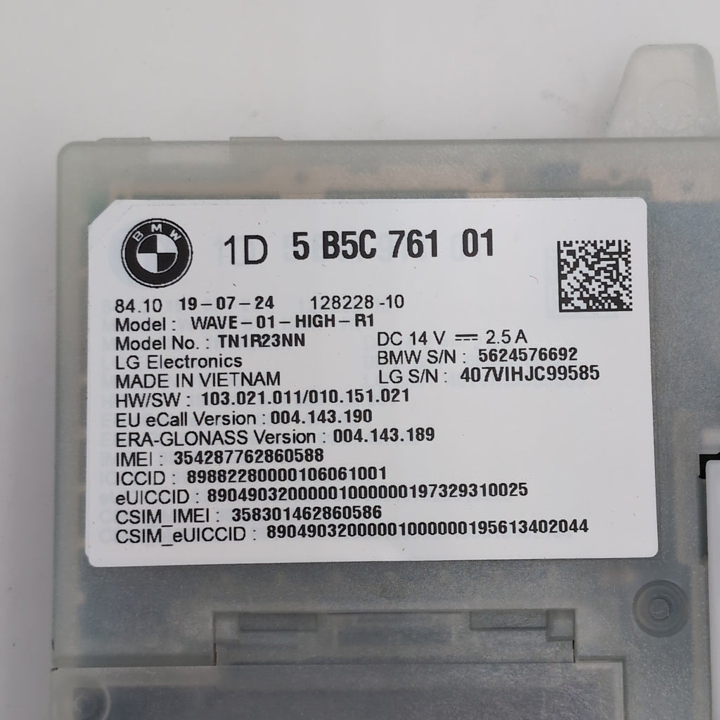 2025 BMW 330i G20 X1 U11 X3 G45 Antenna Telematics Control Module 5B5C761