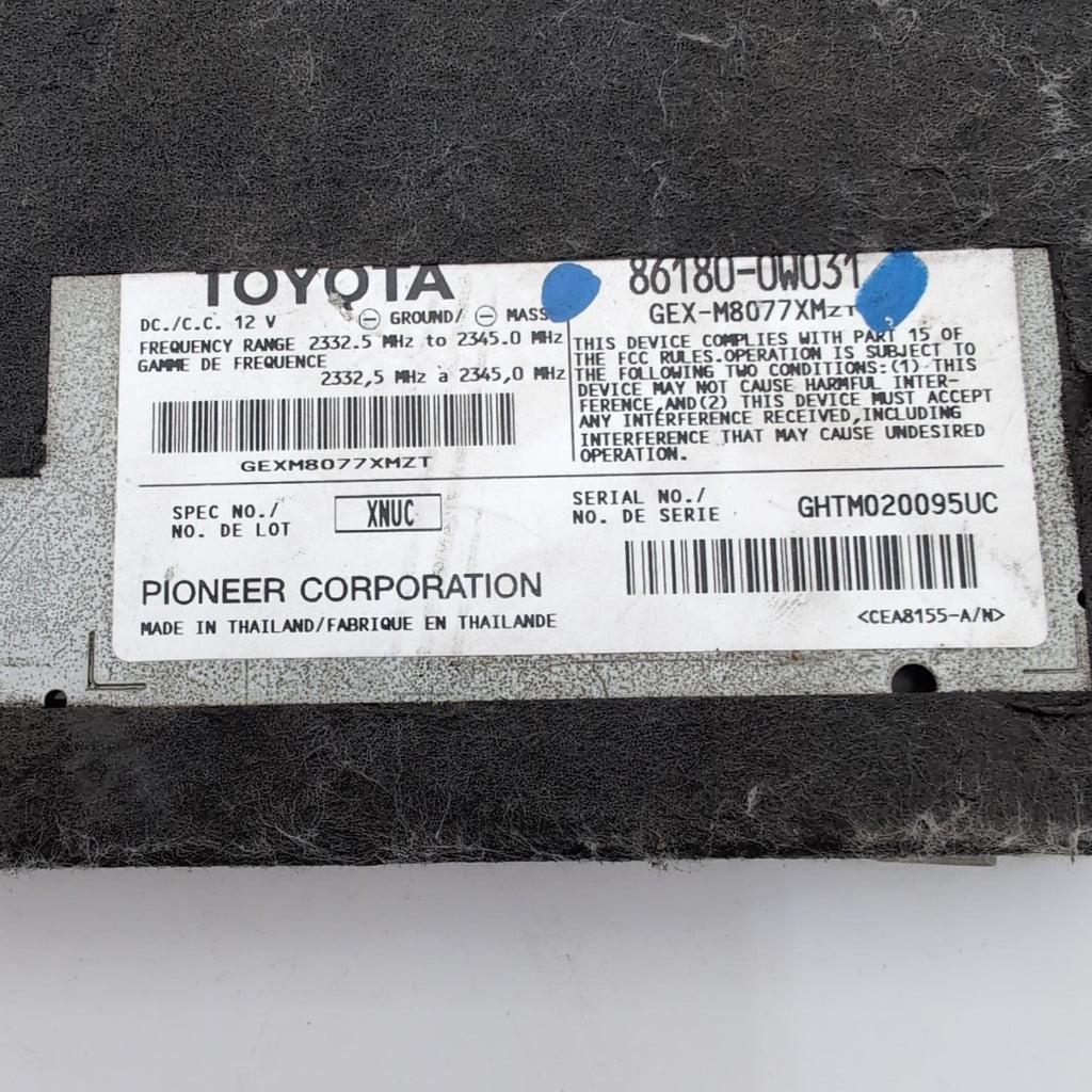 2007 2008 2009 Lexus GS350 Audio Equipment Satellite Radio Receiver 86180-0W031