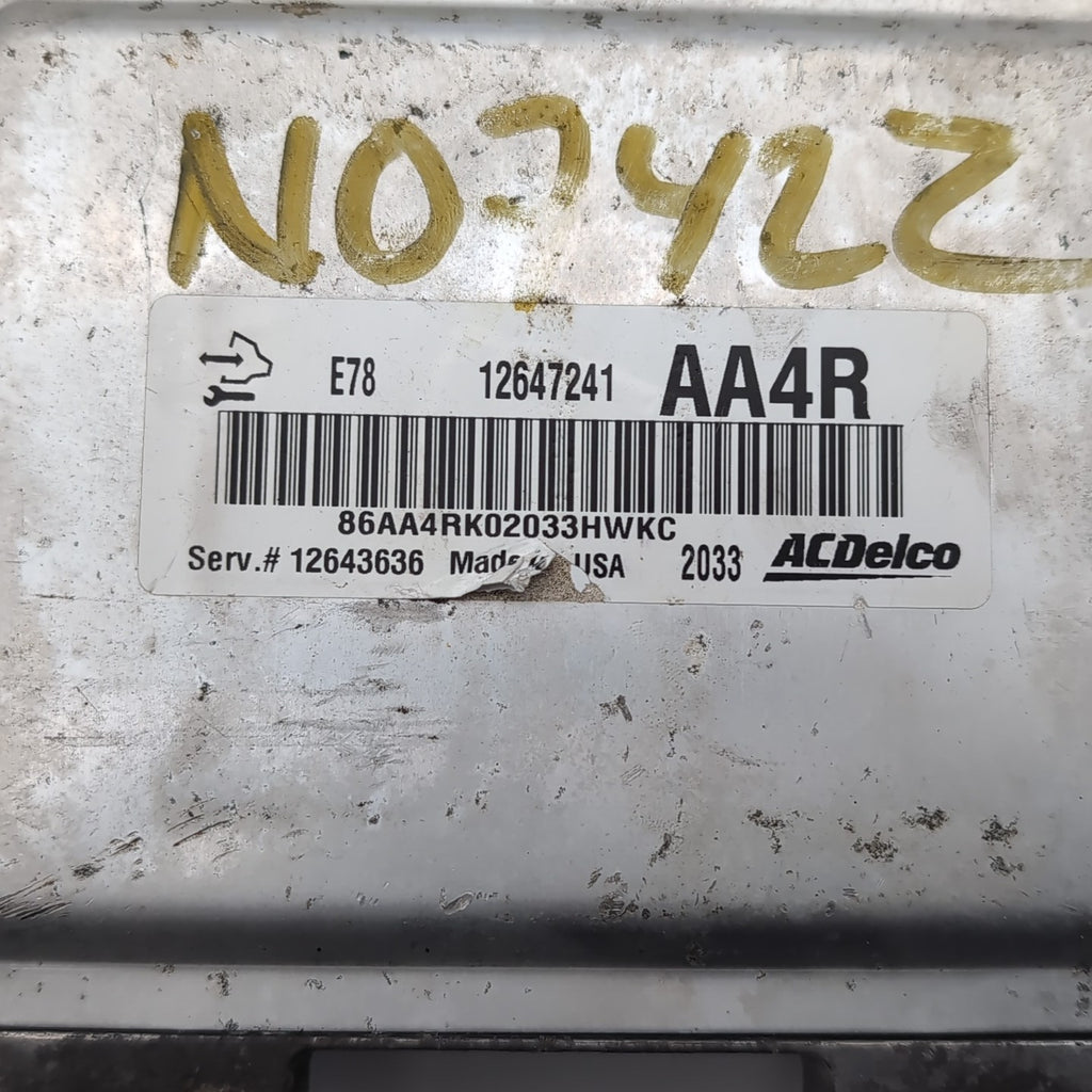 2012 2013 2014 2015 2016 Chevrolet Cruze Engine Control Module E78 12647241