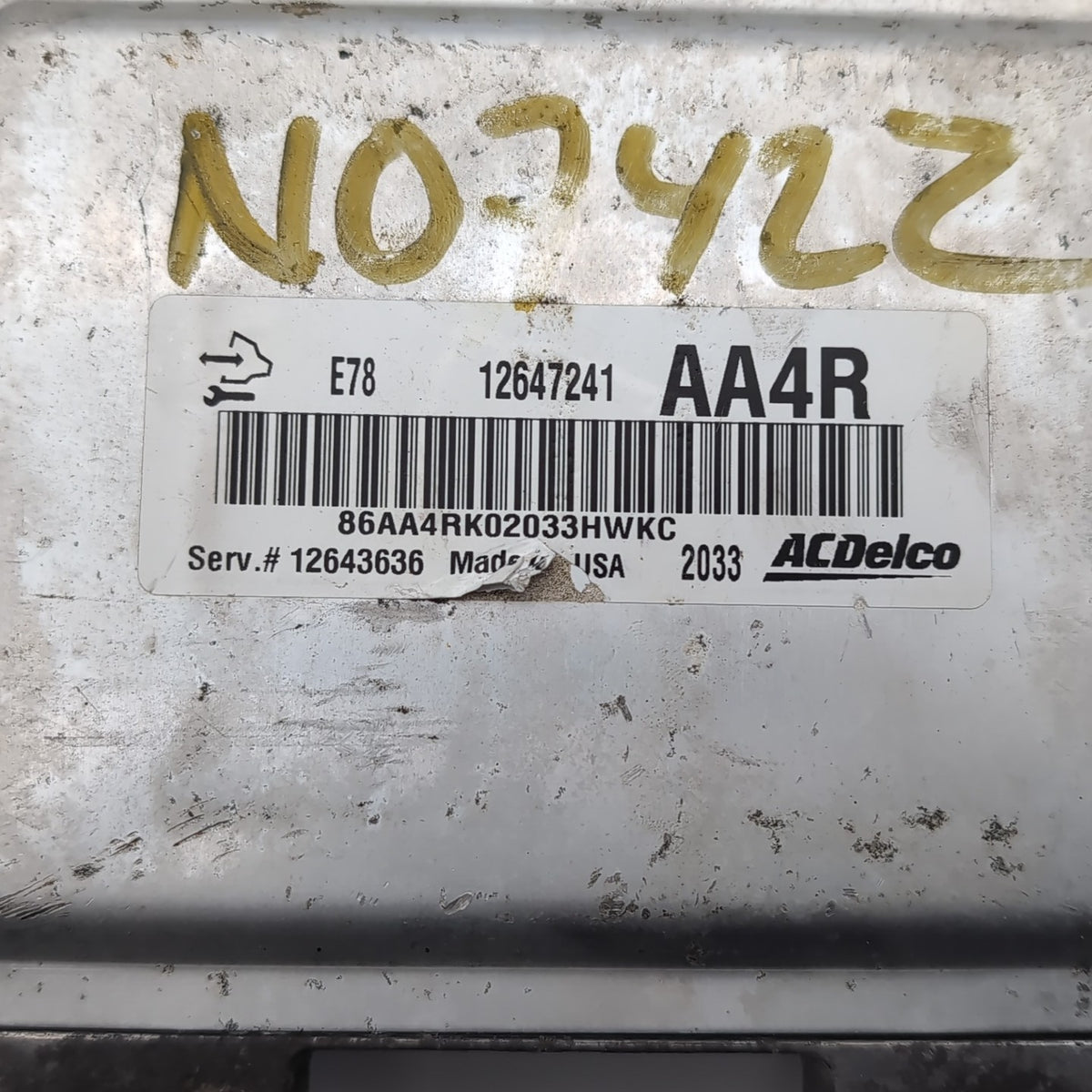 2012 2013 2014 2015 2016 Chevrolet Cruze Engine Control Module E78 12647241