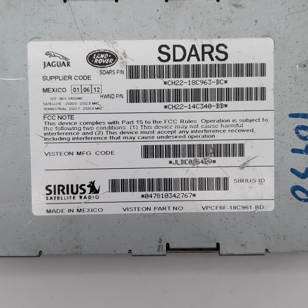 2006- 2013 Range Rover Sirius Satellite Radio Control Module CH22-18C963-BC