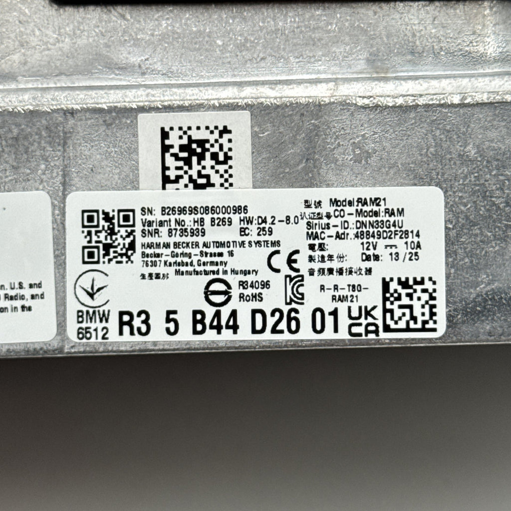 2024 2025 BMW X1 X2 Harman Becker Radio Audio Receiver Control Module 5B44D26