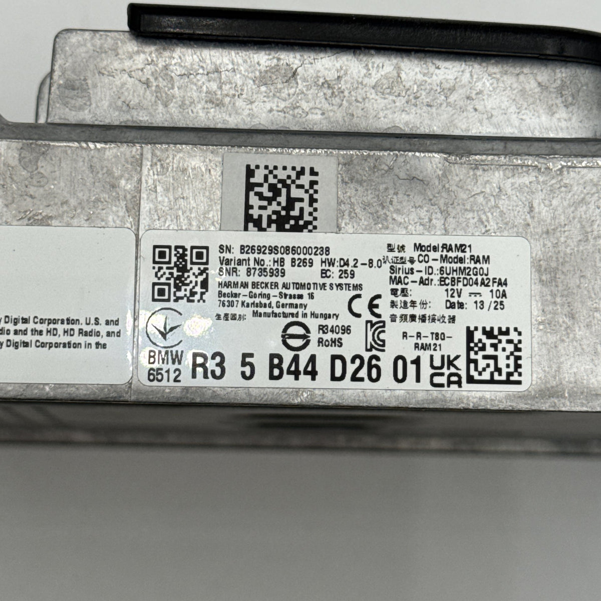2024 2025 BMW X1 X2 Harman Becker Radio Audio Receiver Control Module 5B44D26