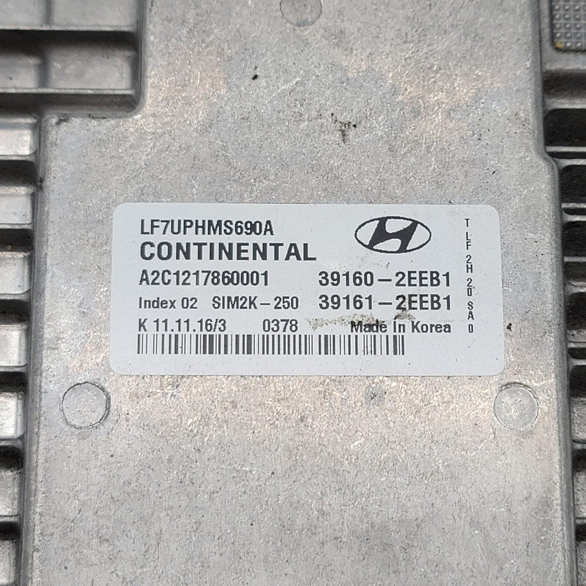 2016 2017 Hyundai Sonata Hybrid 2.0L ECM Engine Computer Module ECU 39160-2EEB0