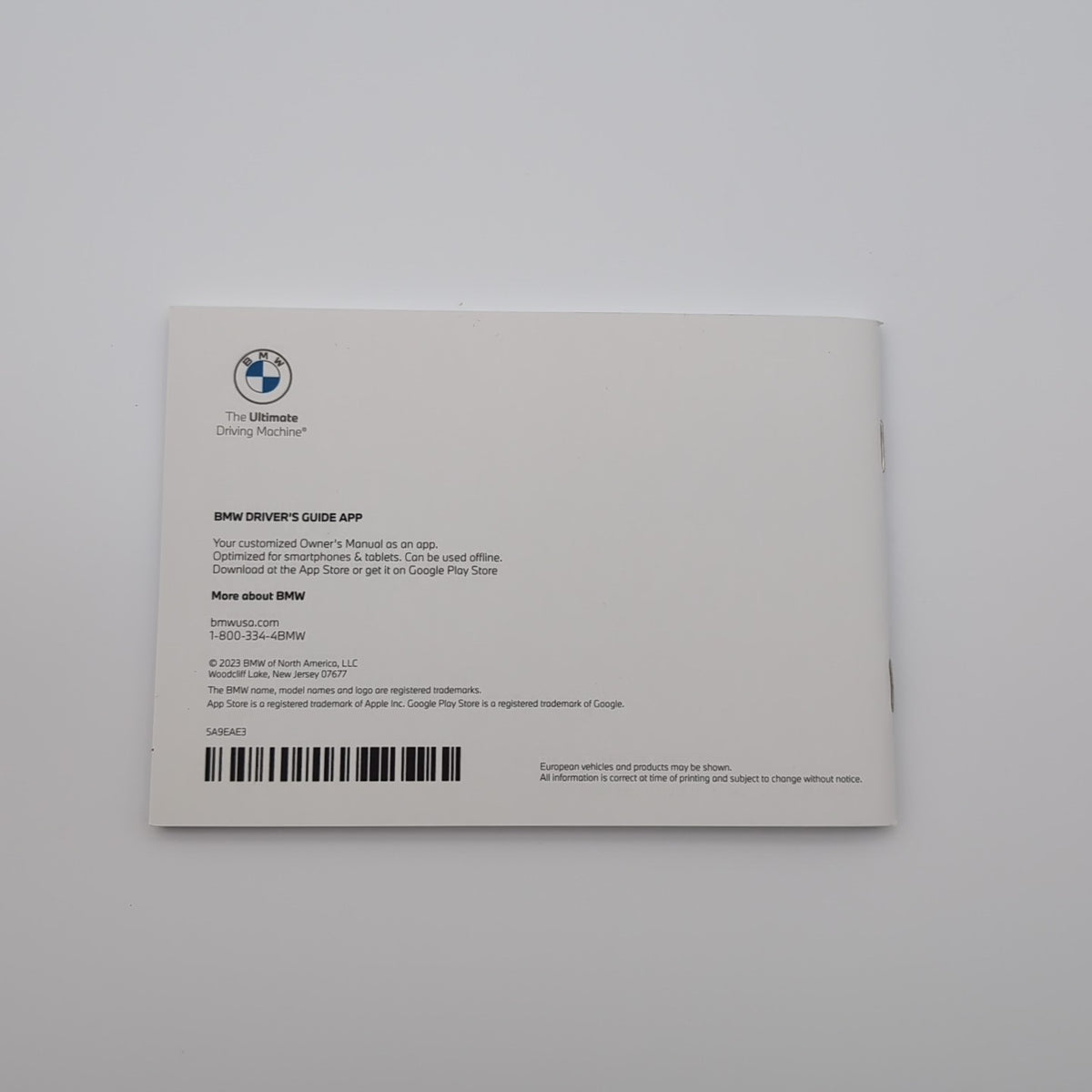 2024 BMW X1 Owner's Manual Handbook Set Kit with Case OEM 5B37908