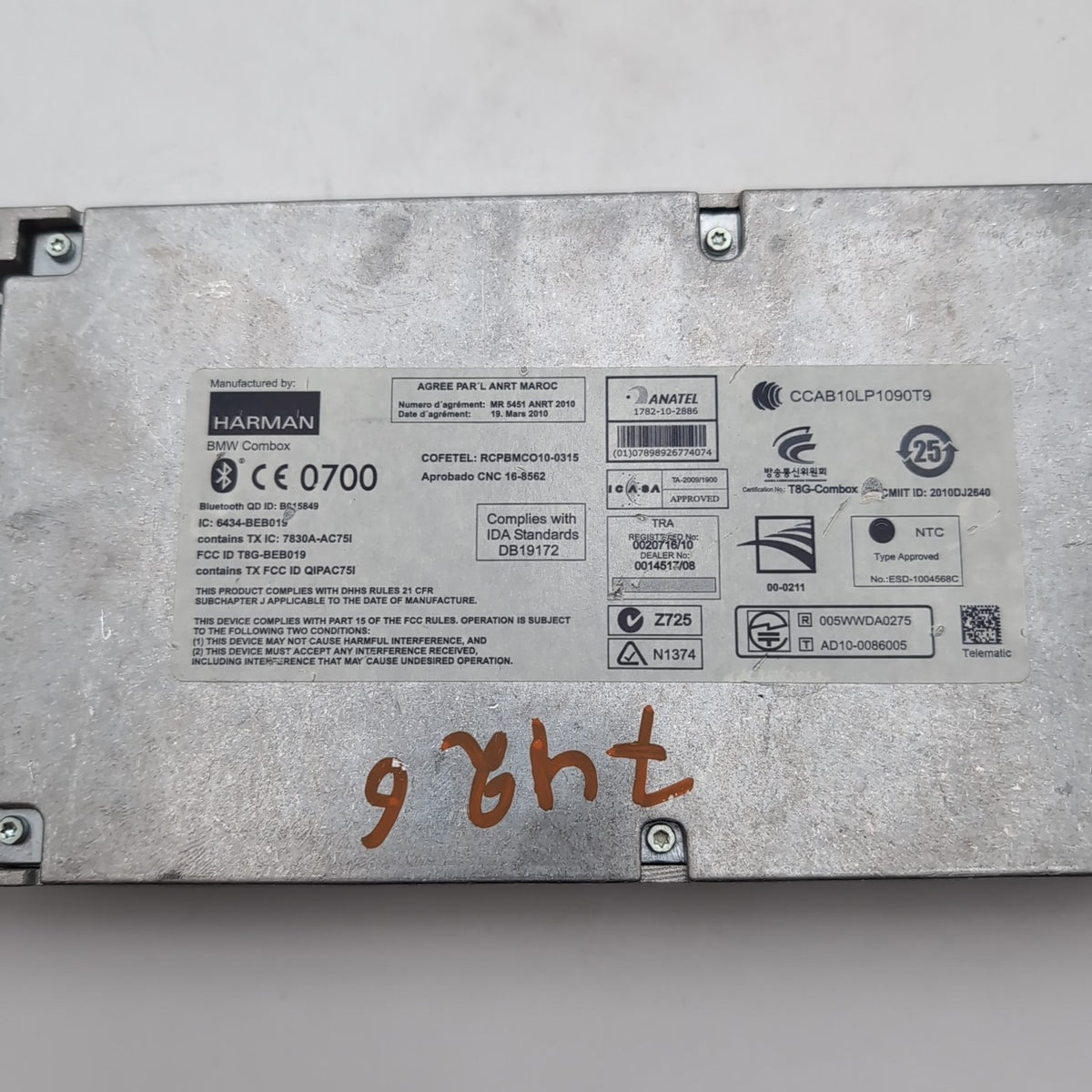 2011- 2016 BMW F07 F10 F30 F01 Telematics Communication Control Module 9257153