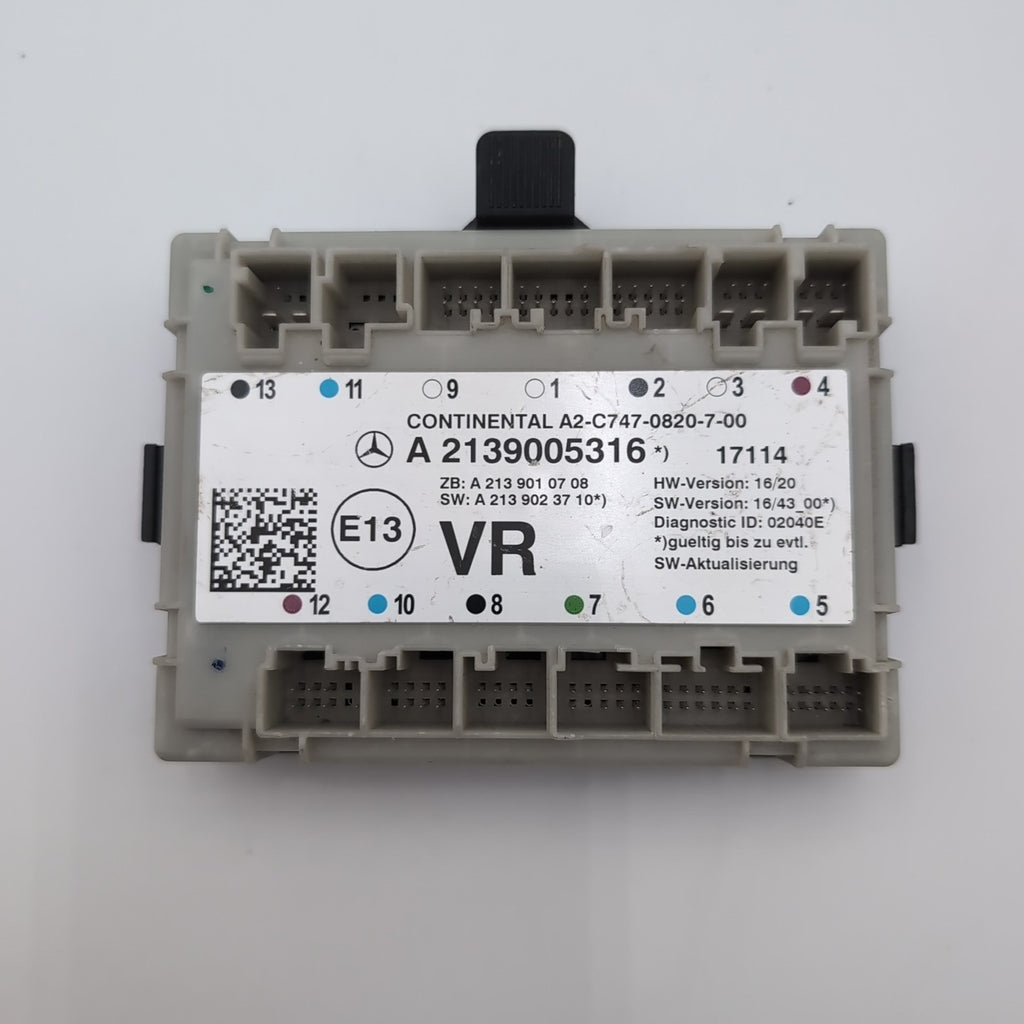 2018 Mercedes-Benz E-CLASS W213 Front Right Door Control Module A2139005316