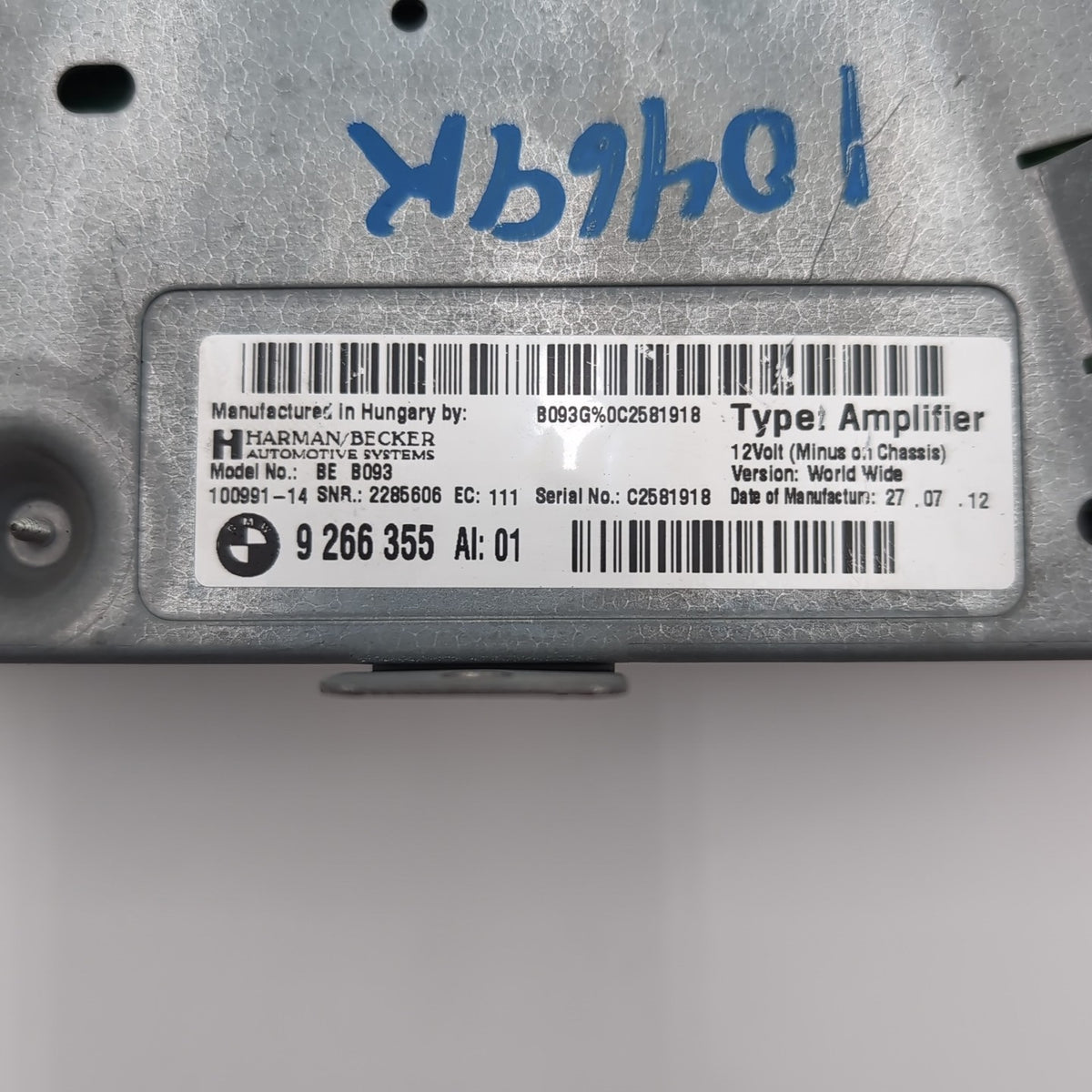 2011- 2016 BMW F10 528 535 550 Harman Becker Stereo Audio Amplifier Amp 9266355