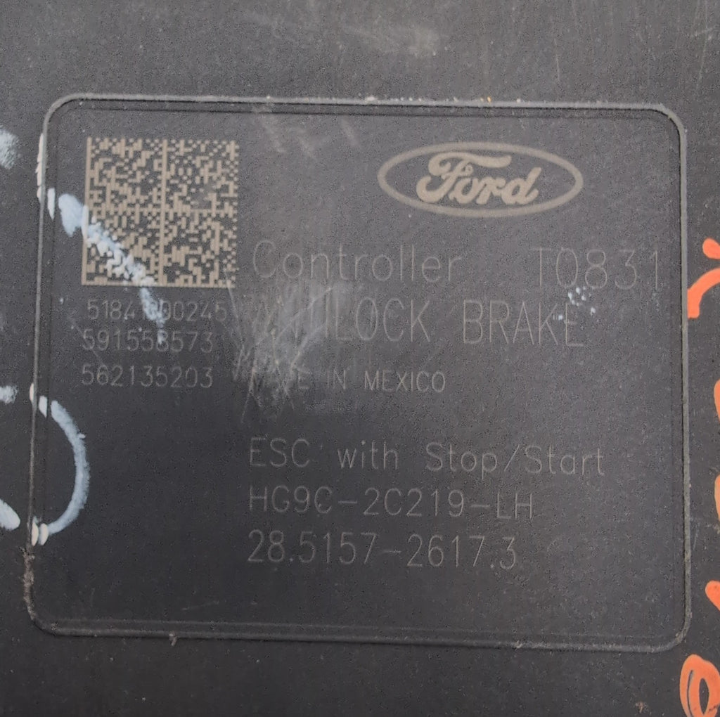 2017 2018 Ford Fusion 1.5L ABS Anti Lock Brake Pump Control Unit HG9C-2B373-BH