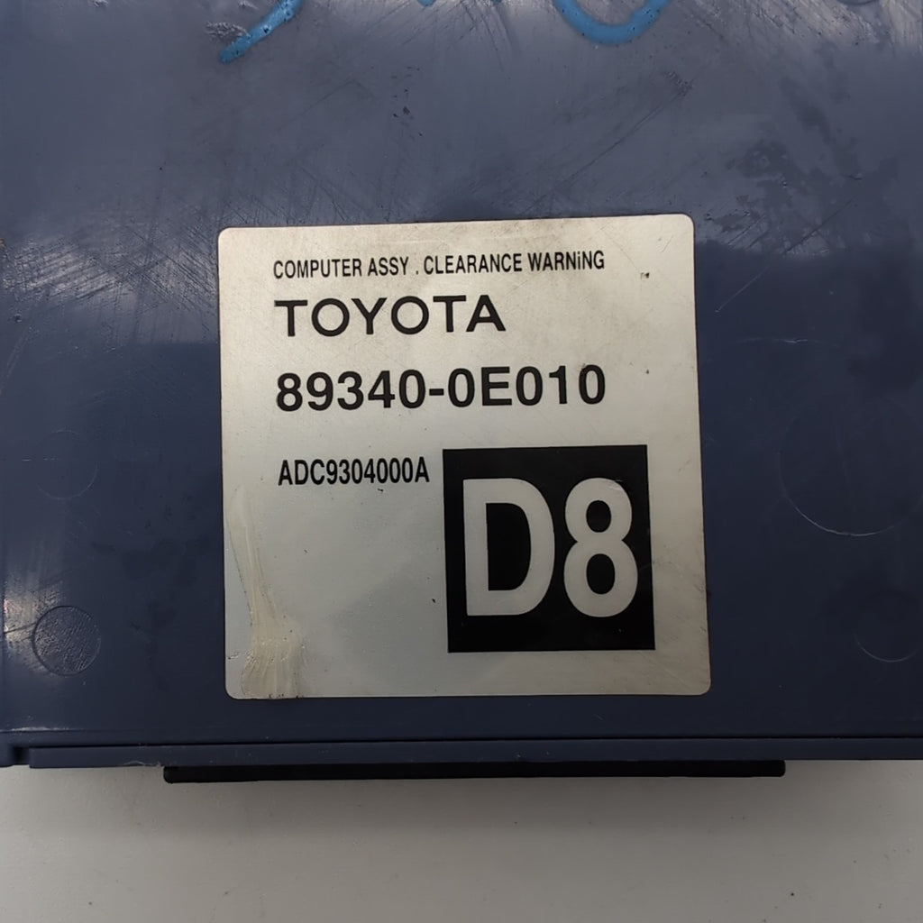 2014 2015 2016 Toyota Highlander Clearance Warning Control Module 89340-0E010