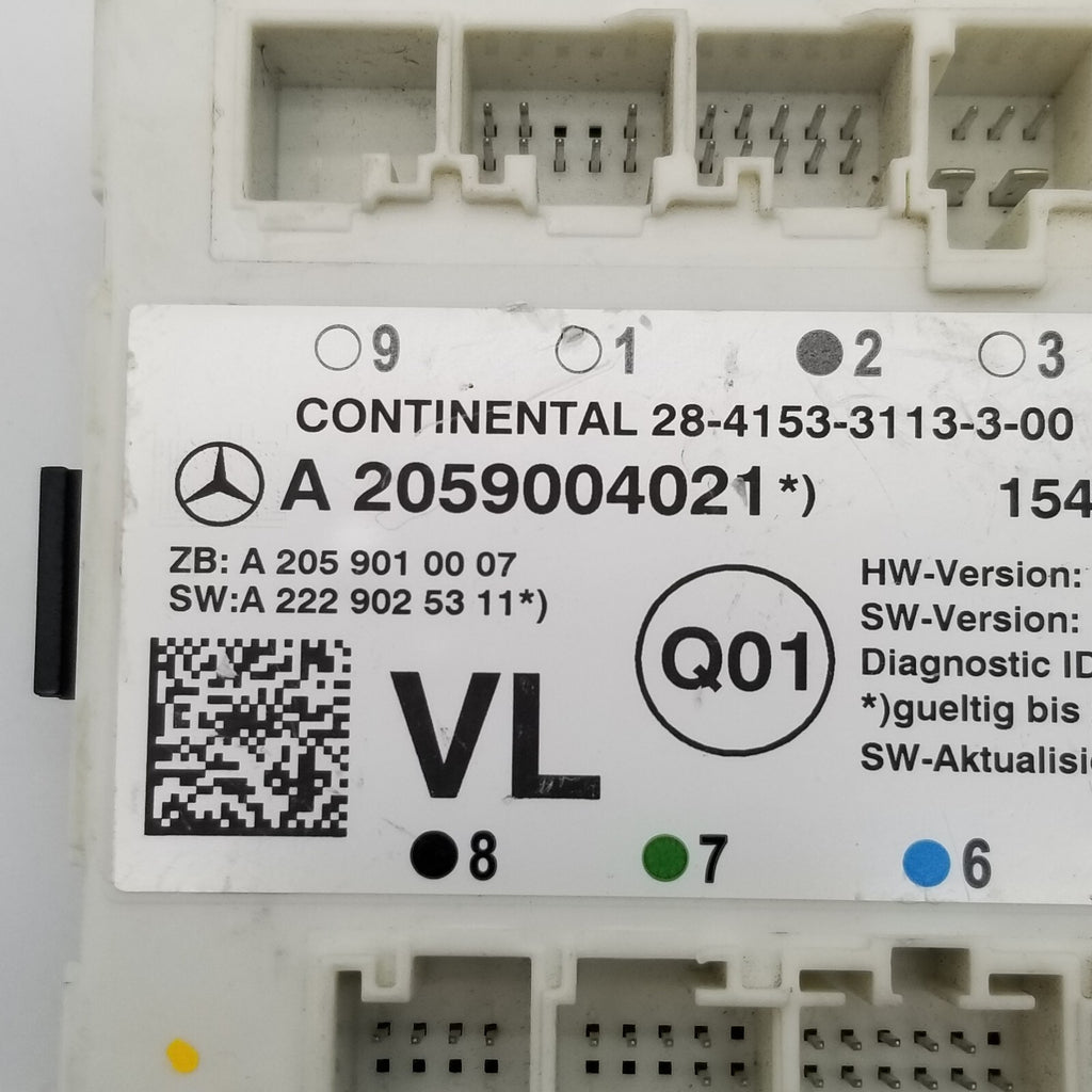 15-18 Mercedes C Class W205 Door Module N/S/F Passenger Side Front A2059004021