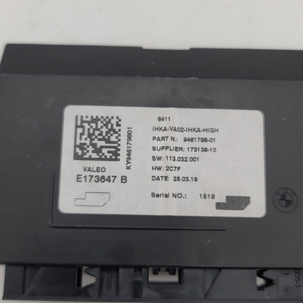 2019 BMW I01 I3 Control Unit Climate Control 9461798
