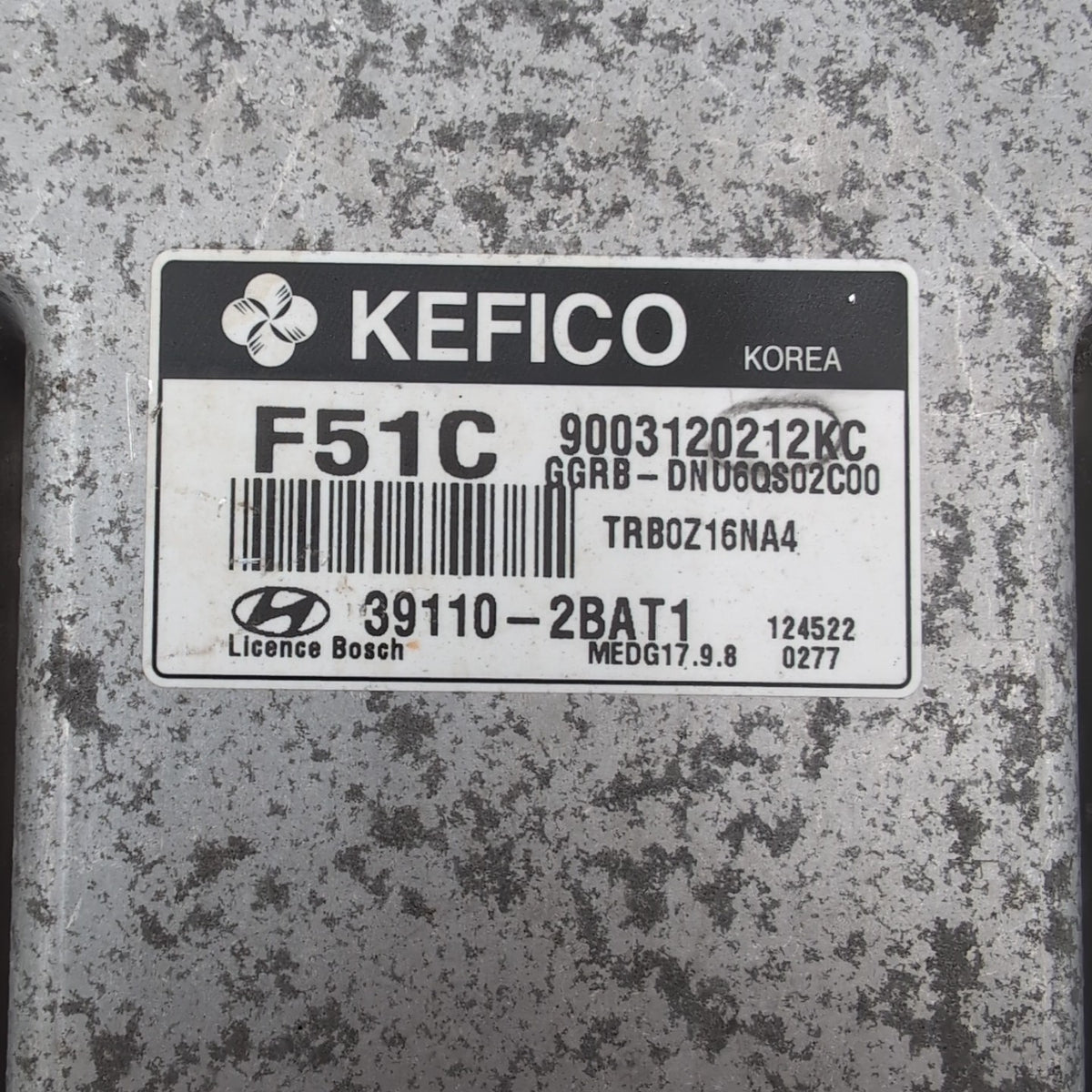 2012 2013 2014 Hyundai Accent 1.6L Engine Computer Control Module 39110-2BAT1