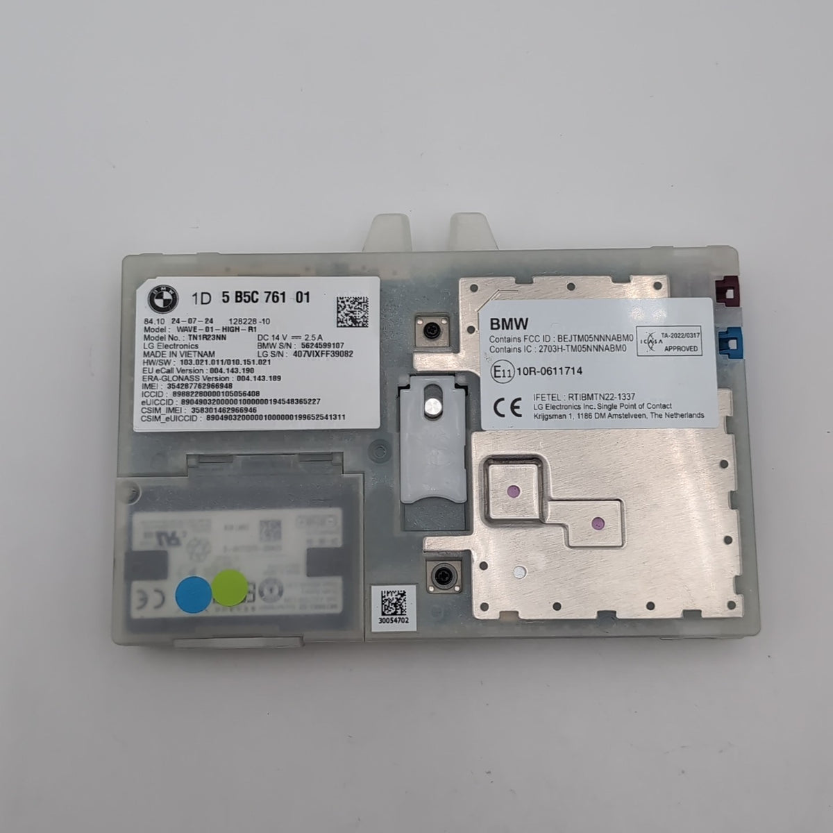 2025 BMW 330i G20 X1 U11 X3 G45 Antenna Telematics Control Module 5B5C761