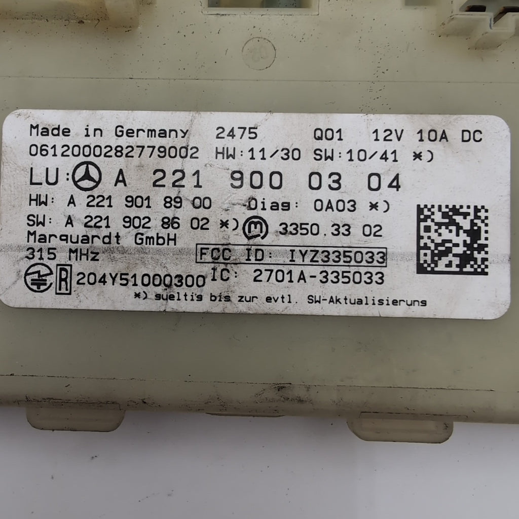 2010-2014 Mercedes W221 S550 S63 AMG Keyless Go Entry Control Module A2219000304