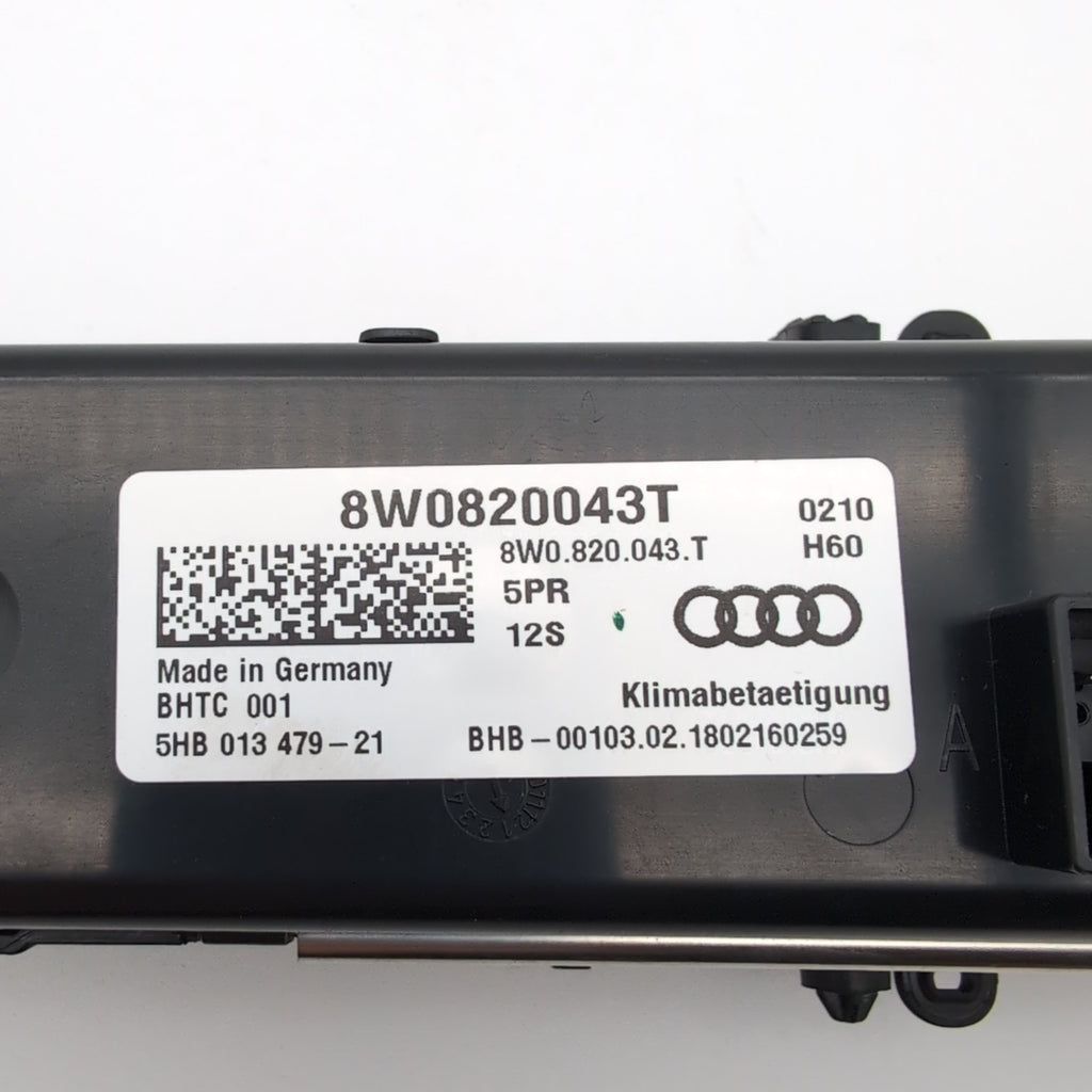 2017 - 2021 Audi A4 S4 A5 S5 AC Heater Climate Control Unit 8W0820043T