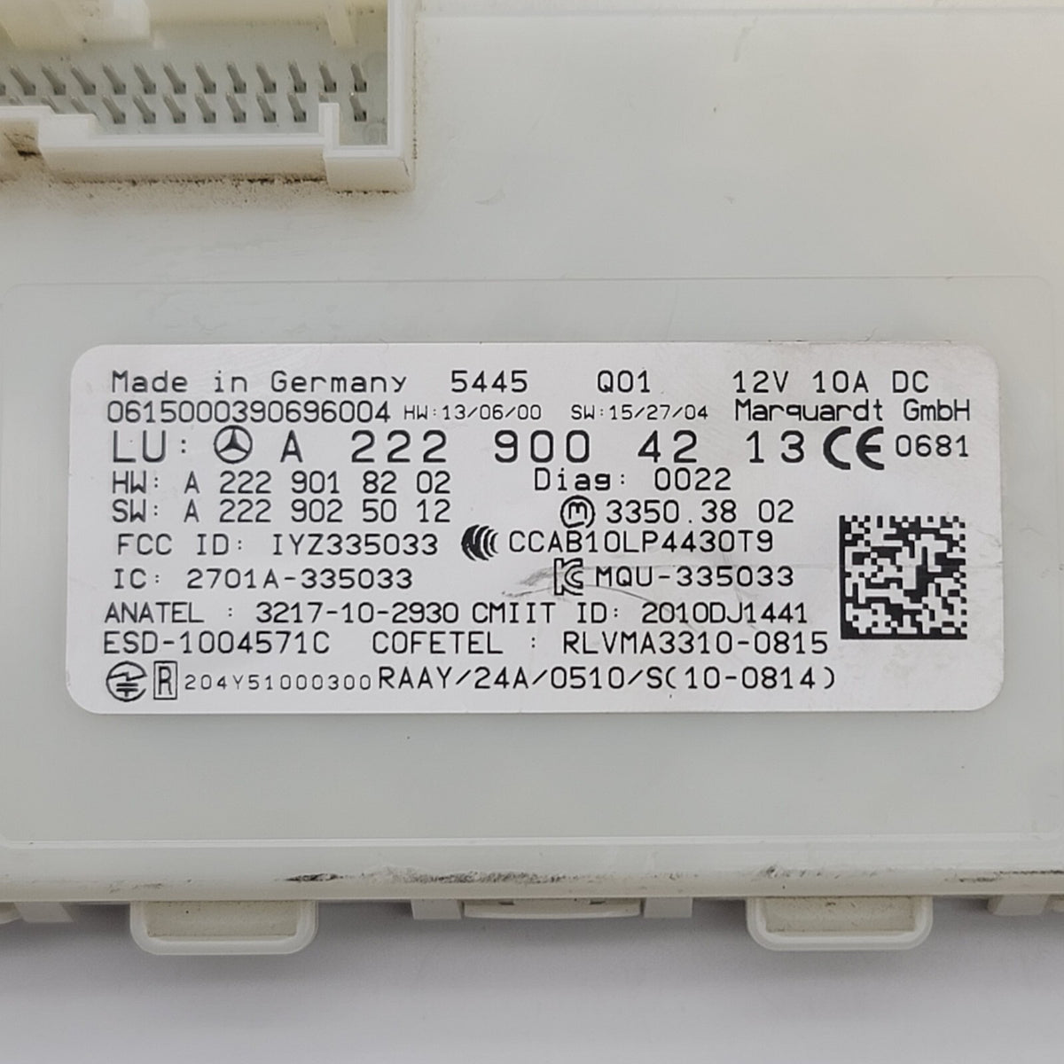 2014- 2019 Mercedes W222 S600 GLC350 S550 Keyless Go Entry Control Module OEM