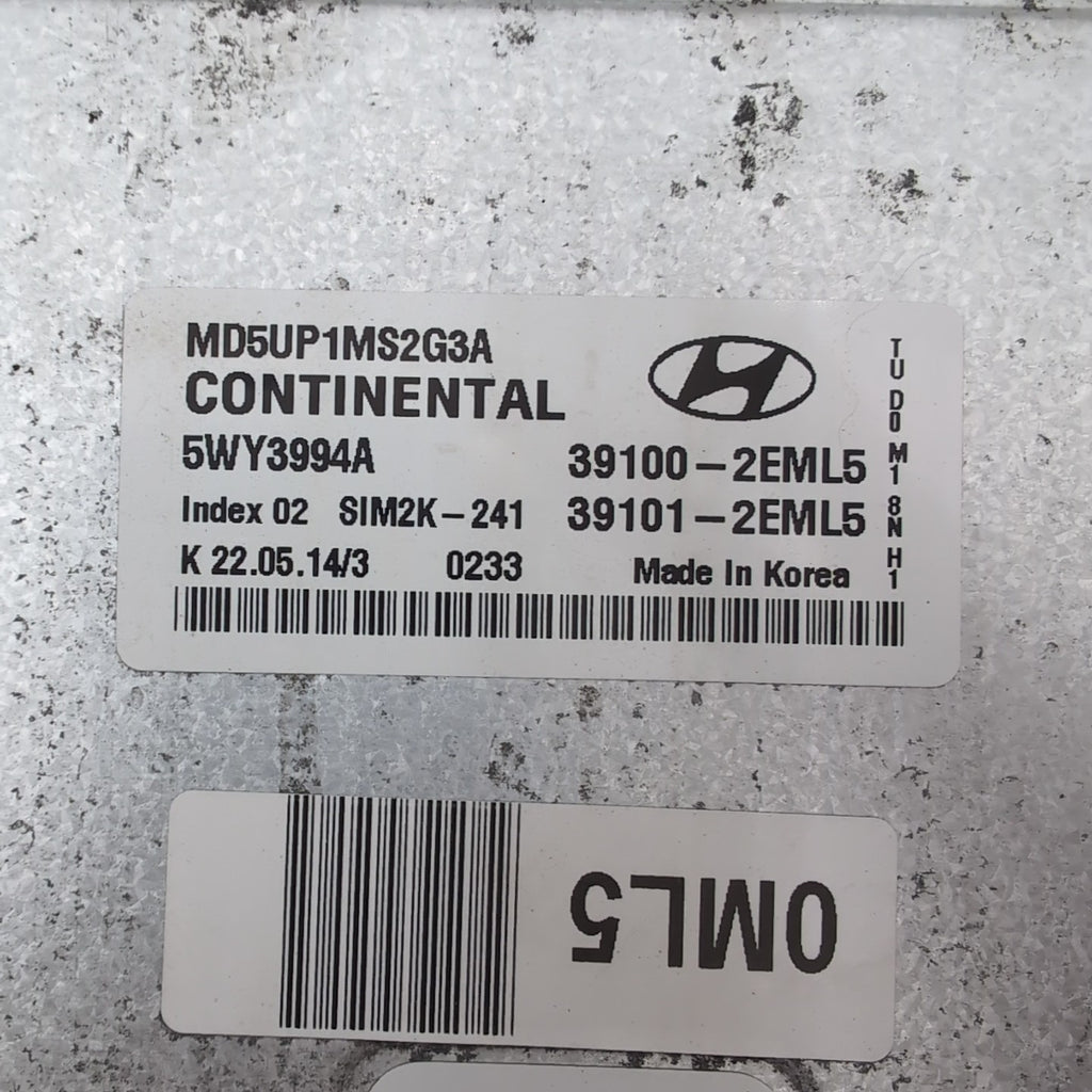 2014 2015 2016 Hyundai Elantra 1.8L Engine Computer Control Module 39100-2EML5