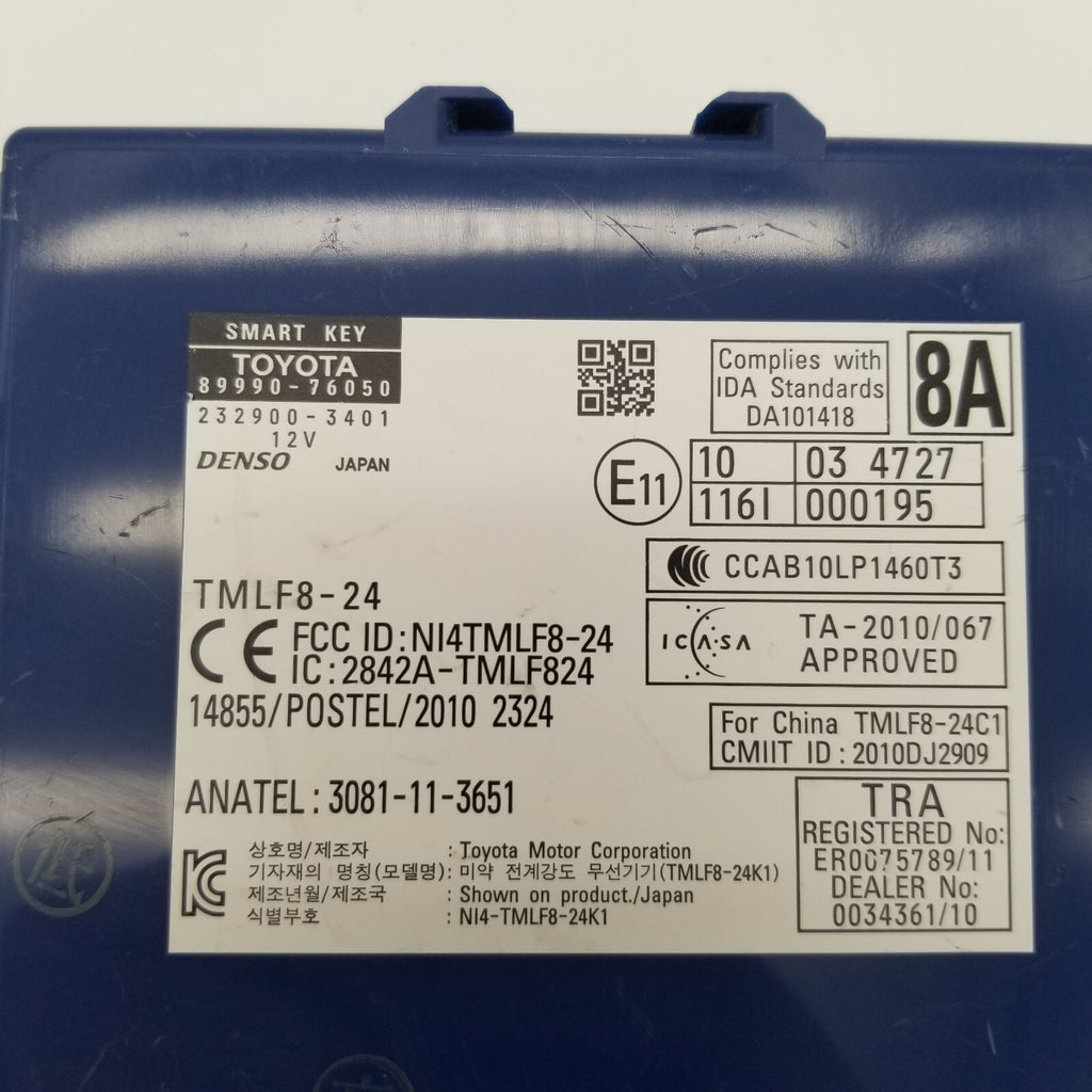 2014 2015 2016 Lexus Ct200h Keyless Entry Control Module 89990-76050