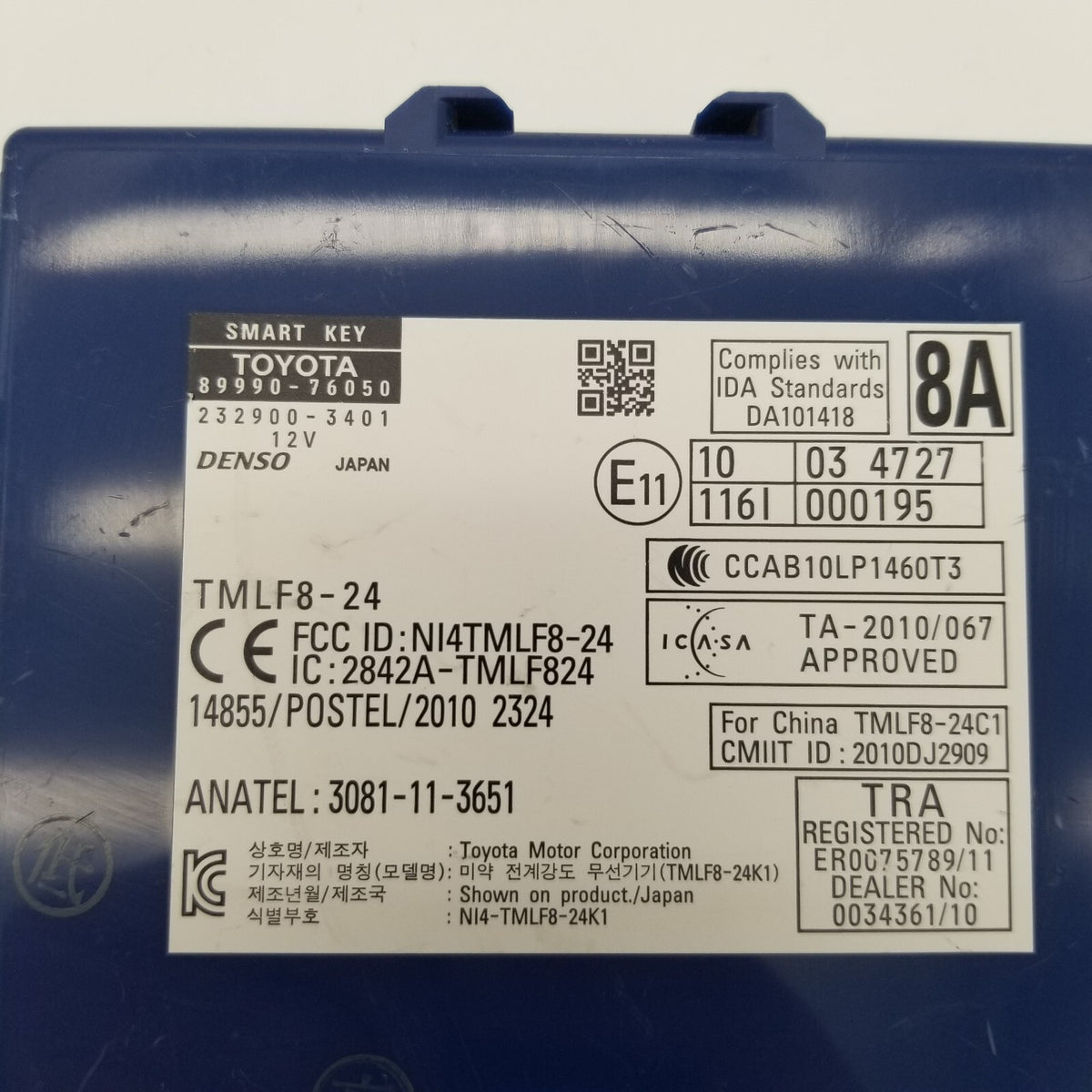 2014 2015 2016 Lexus Ct200h Keyless Entry Control Module 89990-76050