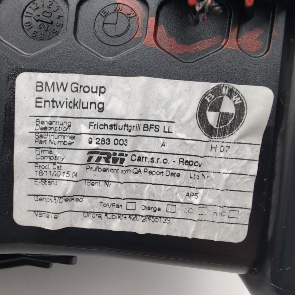 2014 - 2021 BMW i3 i3s I01 Front Right Side Dashboard AC Air Vent 9283003