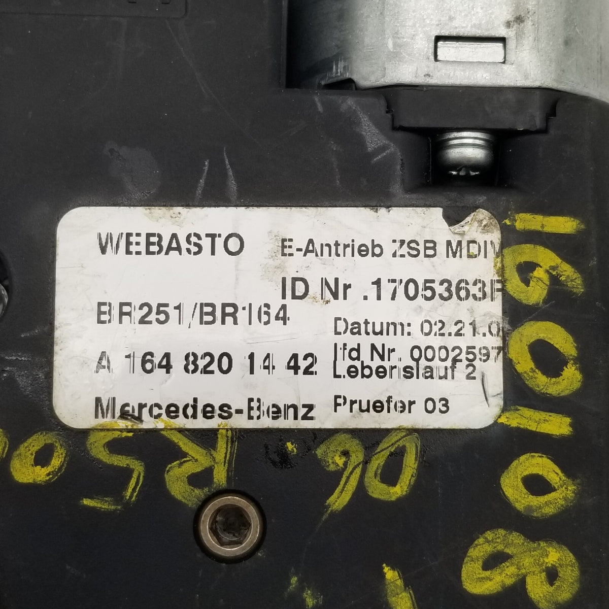06-13 Mercedes GL550 R350 ML350 GL450 Pano Panoramic Sunroof Sun Roof Motor Unit
