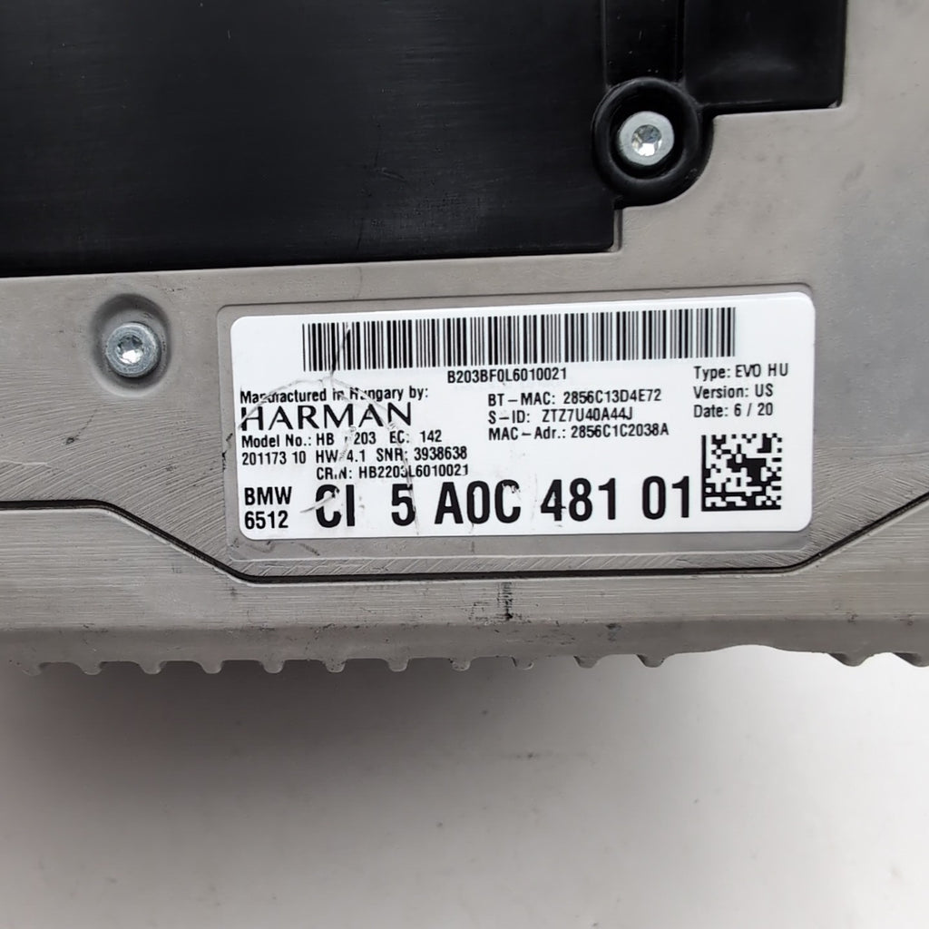 2020 2021 BMW i3s I01 NBT EVO High 2 Head Unit Radio Stereo OEM 5A0C481