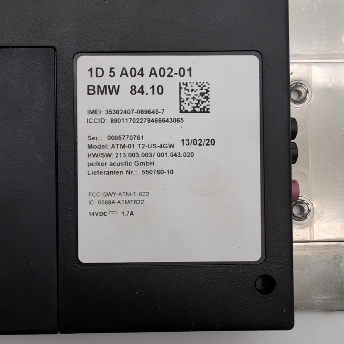 2021 2022 BMW i3 I01 Telematics Communication Box 2 Module OEM 5A04A02