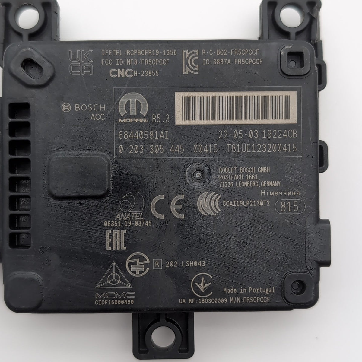2021- 2024 Dodge Durango Adaptive Cruise Distance Radar Sensor 68440581AI