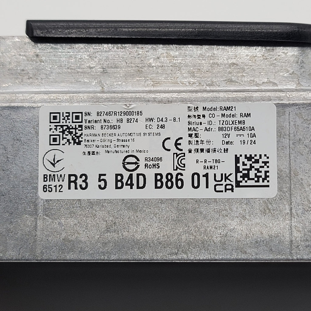 2023 2024 2025 BMW 330i 530i G20 G60 X1 X3 Radio Receiver Control Module 5B4DB86