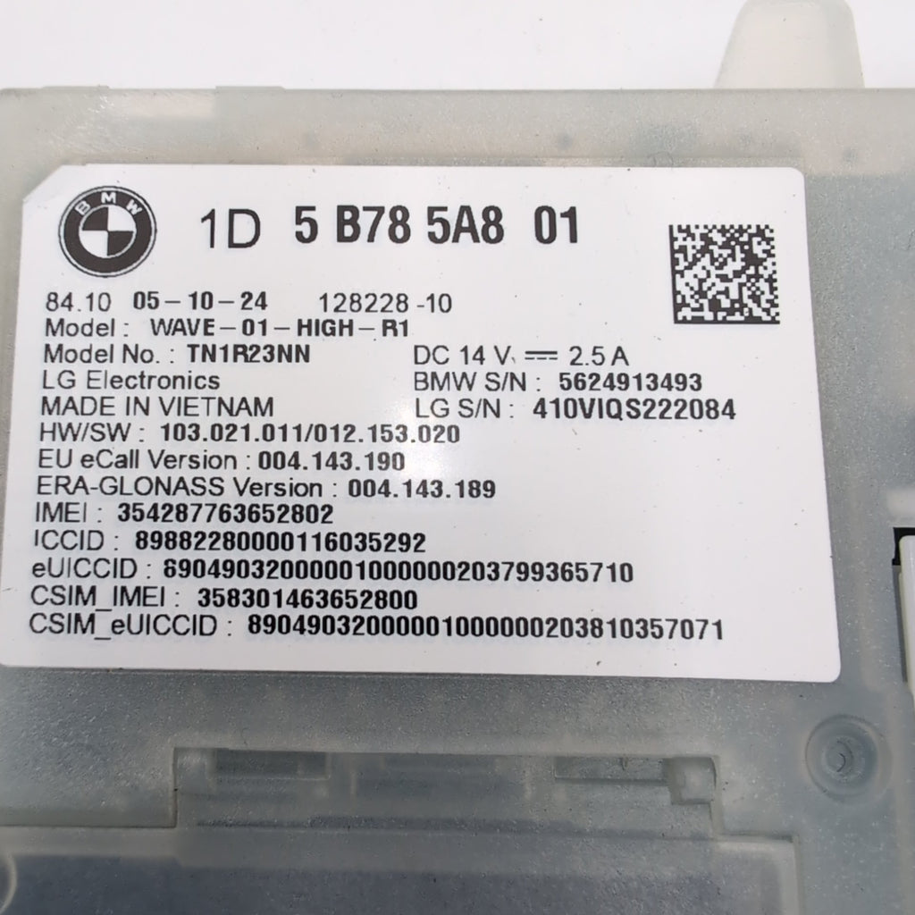 2023 - 2026 BMW G42 G20 G26 G60 F74 X1 X2 X3 X5 X7 Telematic Control Module
