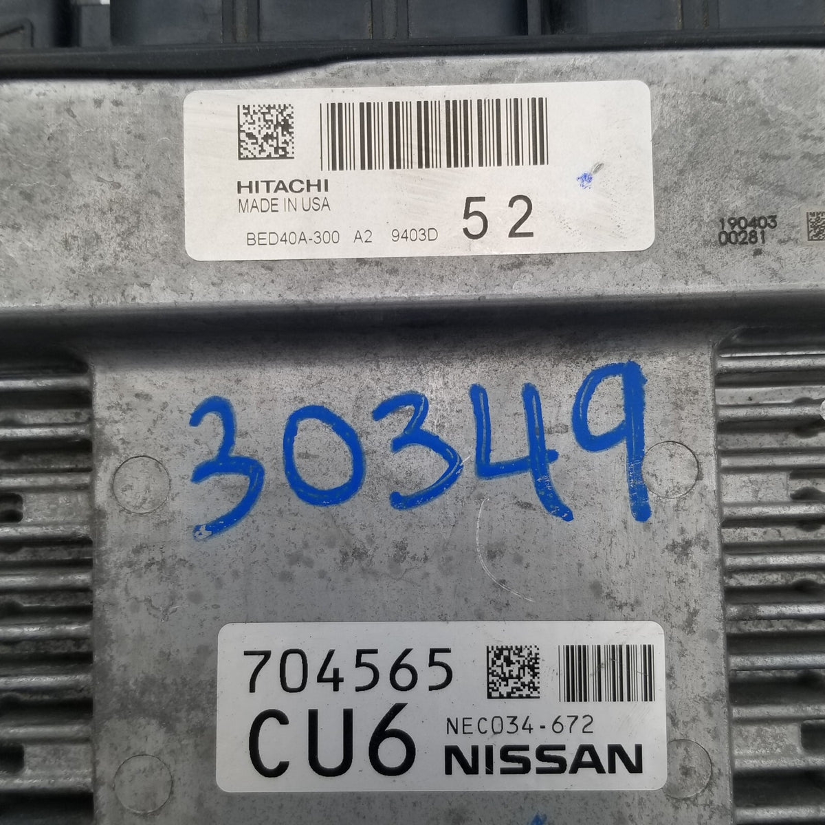2018 2019 QX60 NEC034-669 COMPUTER BRAIN ENGINE CONTROL ECU ECM BED40A-300 A2