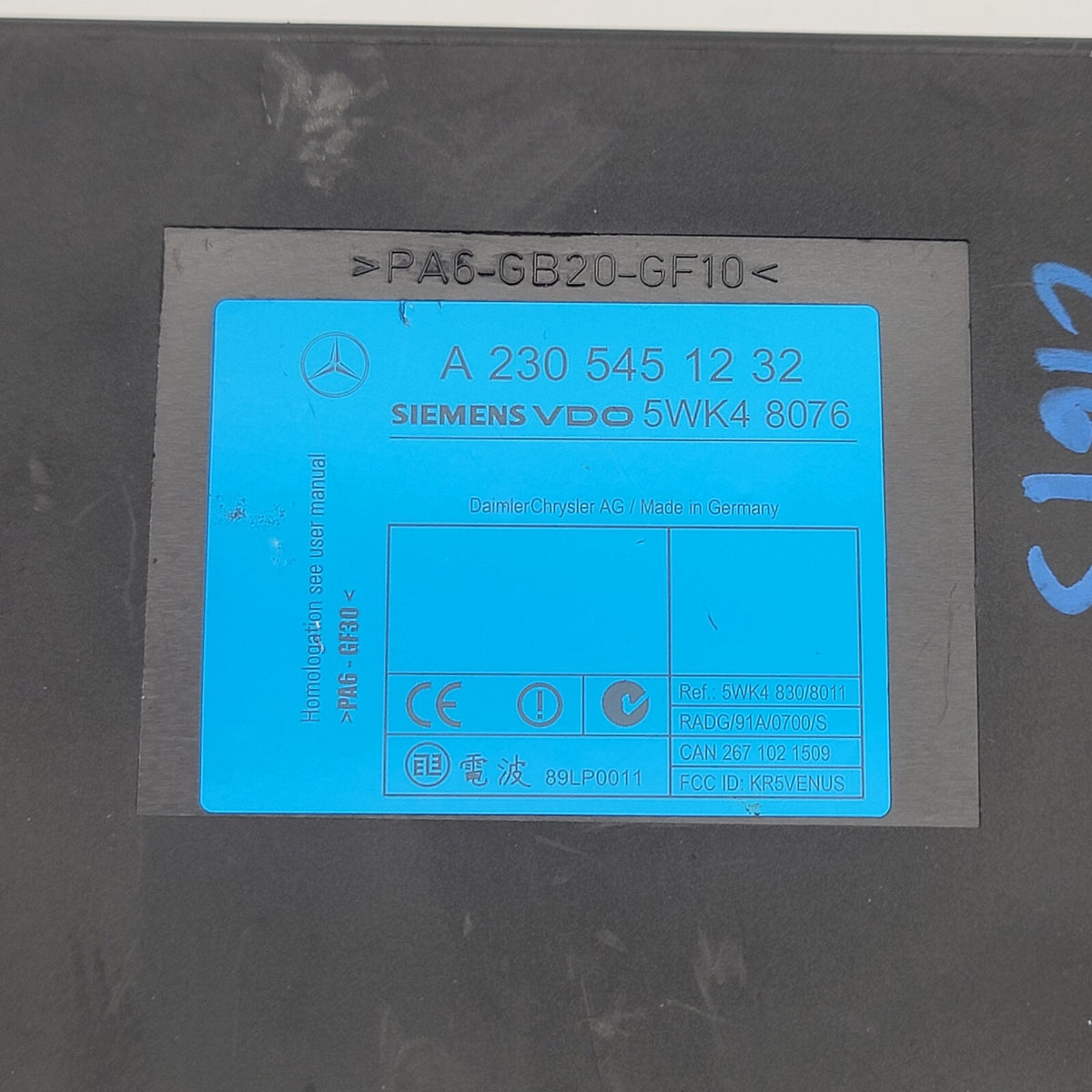 2003- 2006 Mercedes R230 SL500 CL500 CL55 AMG Keyless Go Entry Control Module